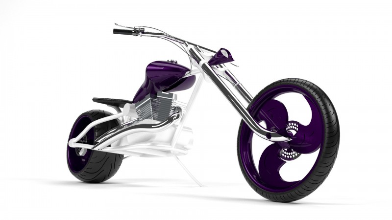 Bike purple color rendering