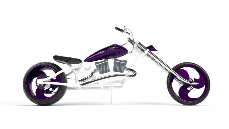 Bike purple color rendering